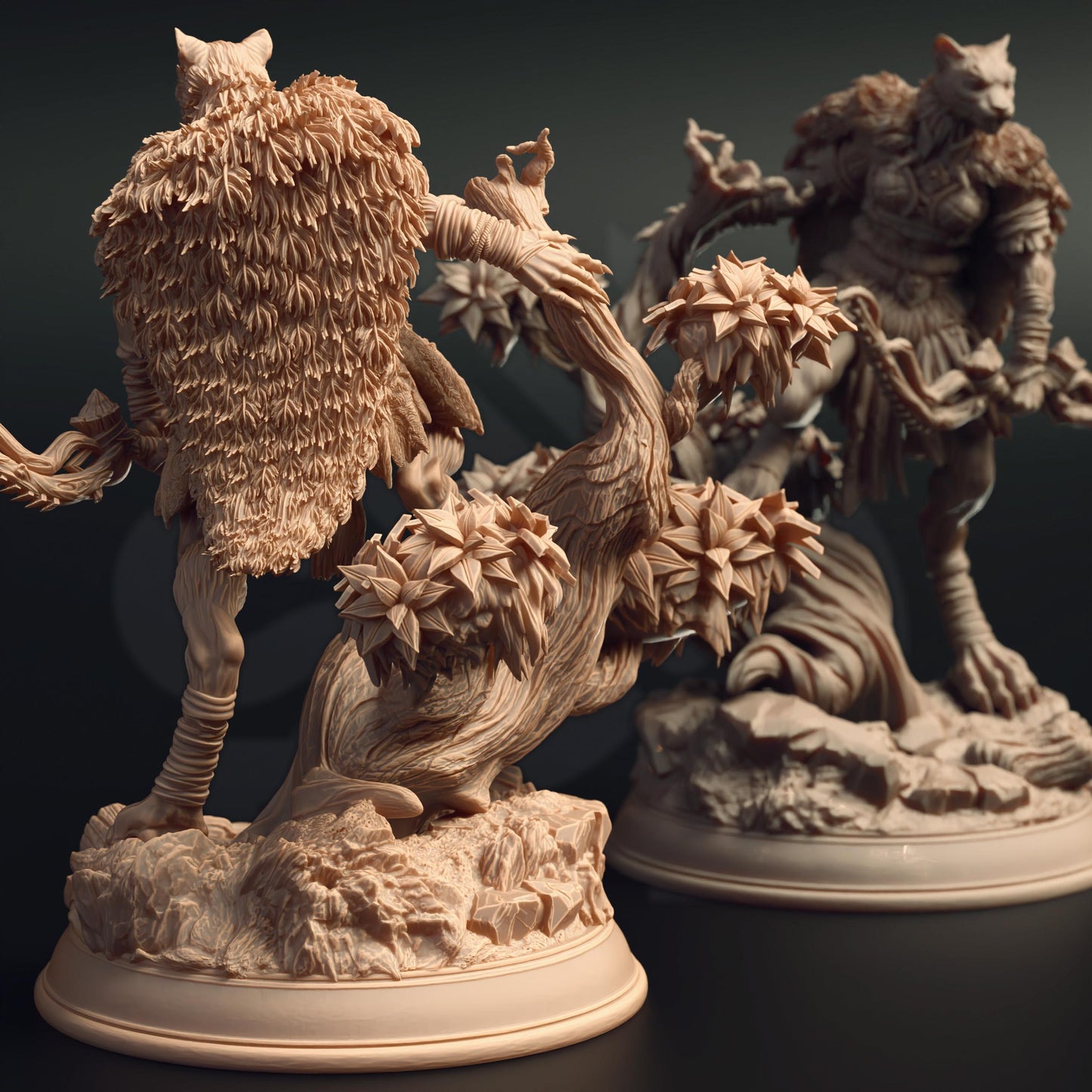 Tabaxi Forest Ranger - Jeji (Medium) - 3D Printed Tabletop Figure for Dungeons & Dragons, DnD, Pathfinder RPGs, TTRPG