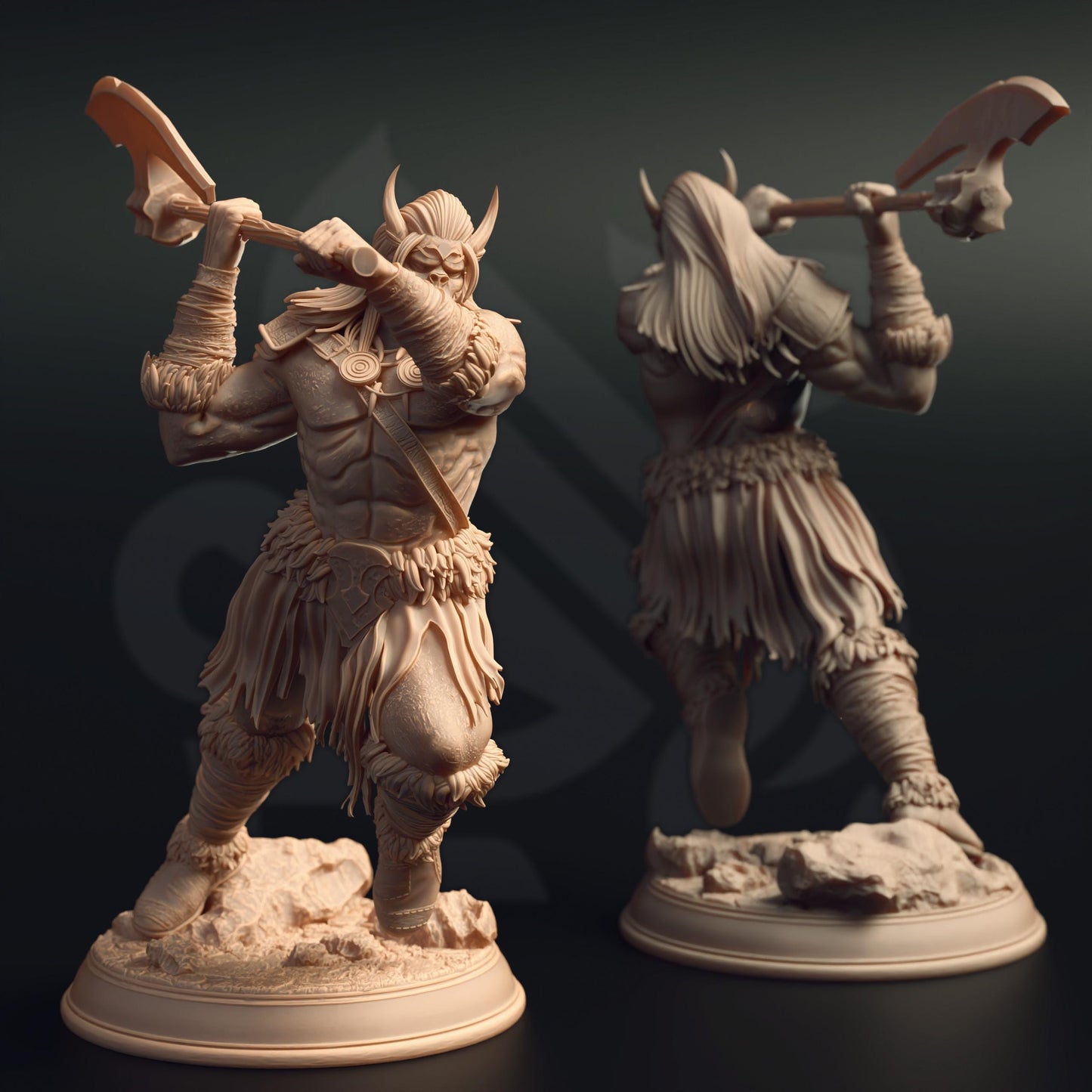 Orc Tribal Trio - Jugak'thar Tribe (Bundle) - 3D Printed Tabletop Figure for Dungeons & Dragons, DnD, Pathfinder RPGs, TTRPG