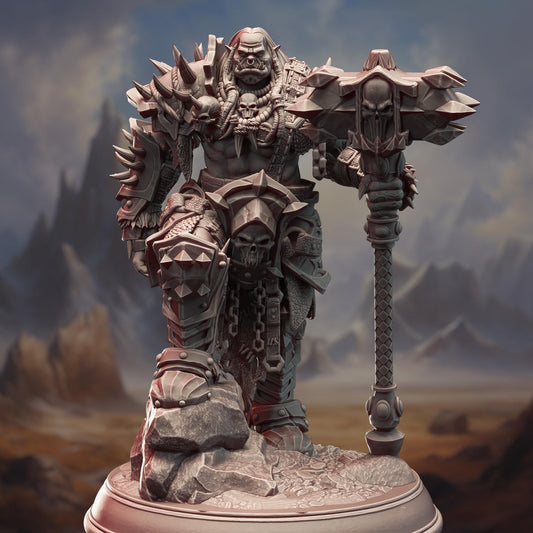 Orc War Chief - Gazza the Arrowproof (Large) - 3D Printed Tabletop Figure for Dungeons & Dragons, DnD, Pathfinder RPGs, TTRPG