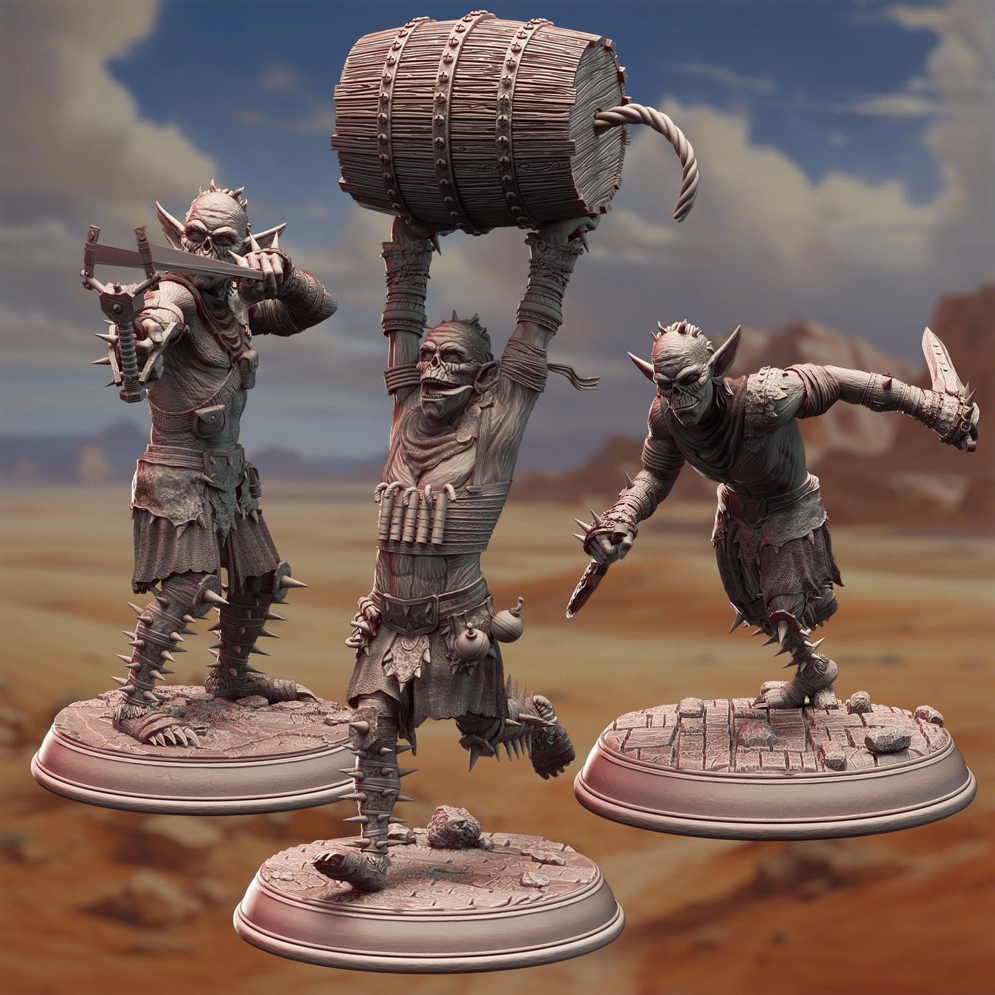 Goblin War Squad - Gore Boiz (Bundle) - 3D Printed Tabletop Figure for Dungeons & Dragons, DnD, Pathfinder RPGs, TTRPG