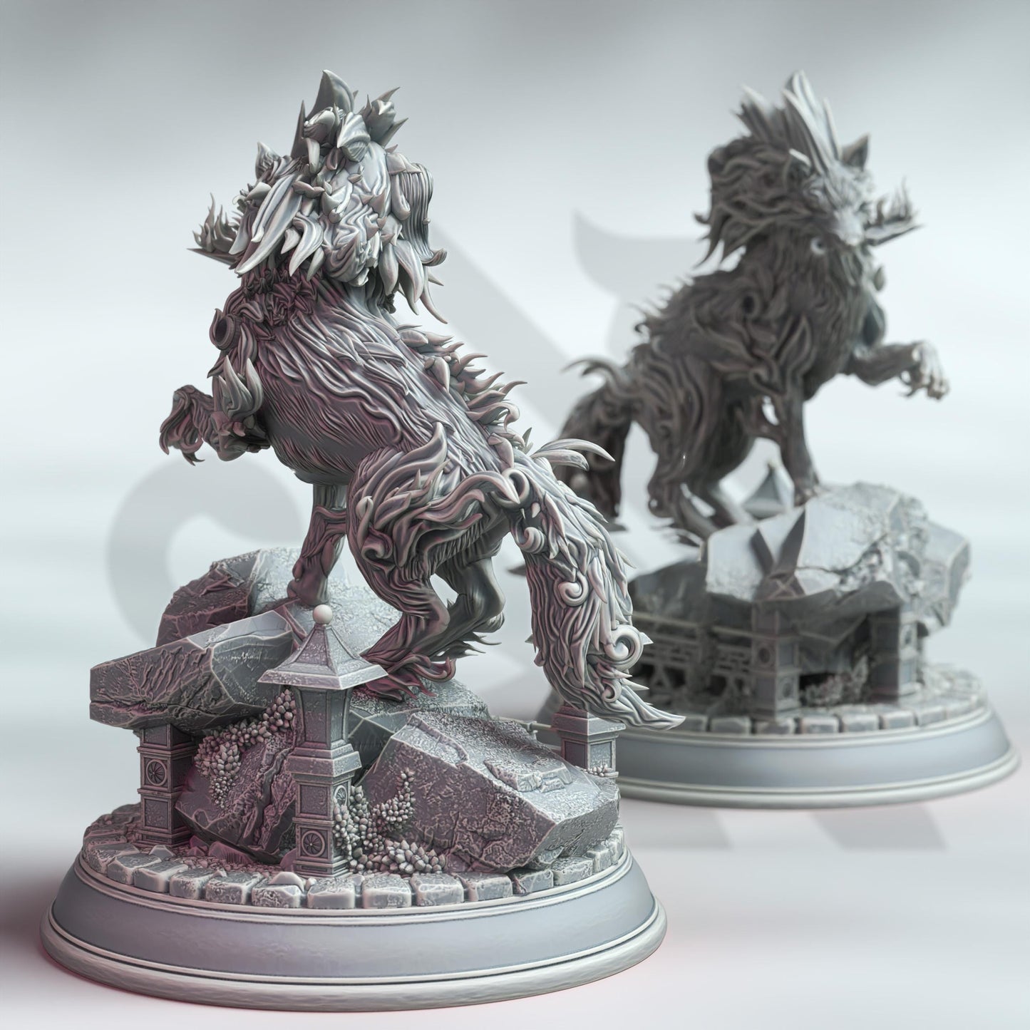 The Wolf Spirit - Amaru Taiyo (Large) - 3D Printed Tabletop Figure for Dungeons & Dragons, DnD, Pathfinder RPGs, TTRPG