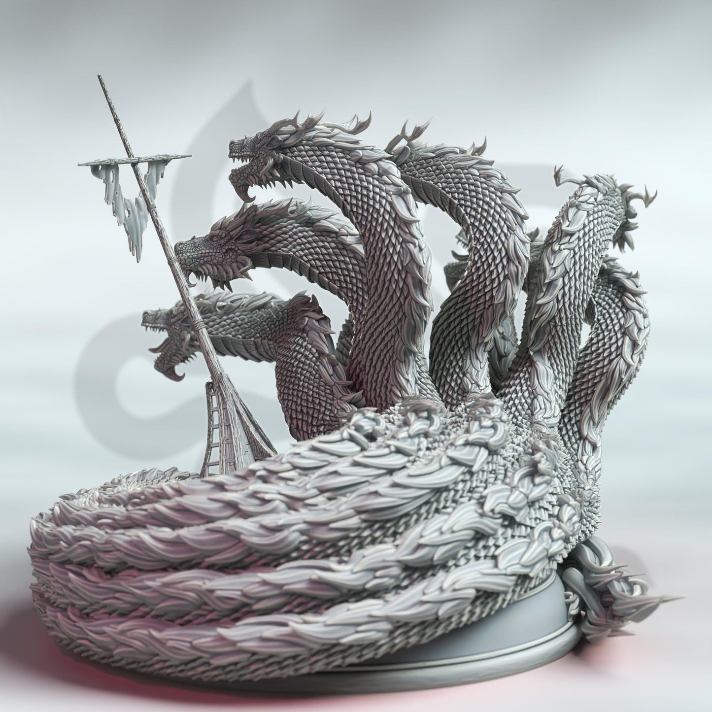 The Eight Headed Serpent - Yamarochi no Yomi (Gargantuan) - 3D Printed Tabletop Figure for Dungeons & Dragons, DnD, Pathfinder RPGs, TTRPG