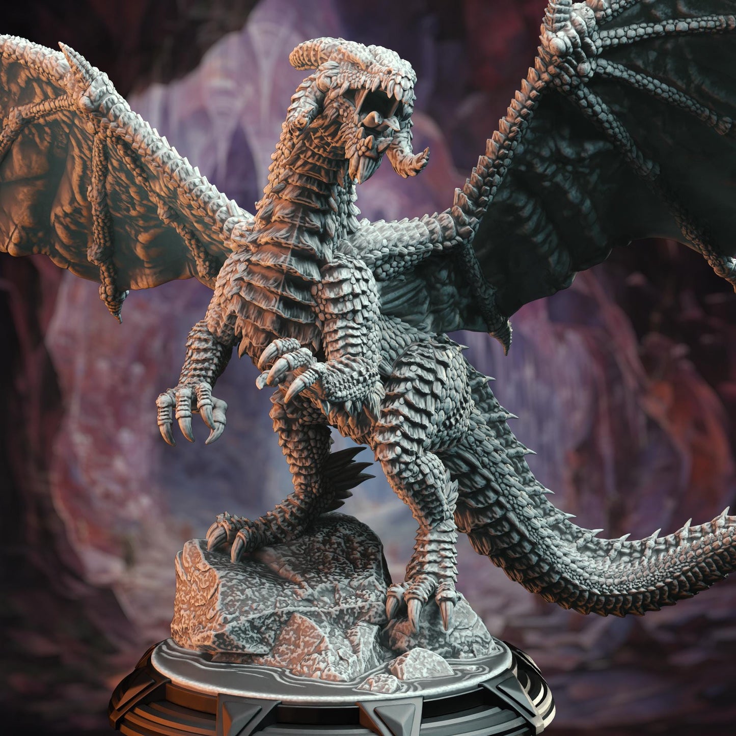 Ancient Red Tyrant Dragon - Rokarthion (Gargantuan) - 3D Printed Tabletop Figure for Dungeons & Dragons, DnD, Pathfinder RPGs, TTRPG