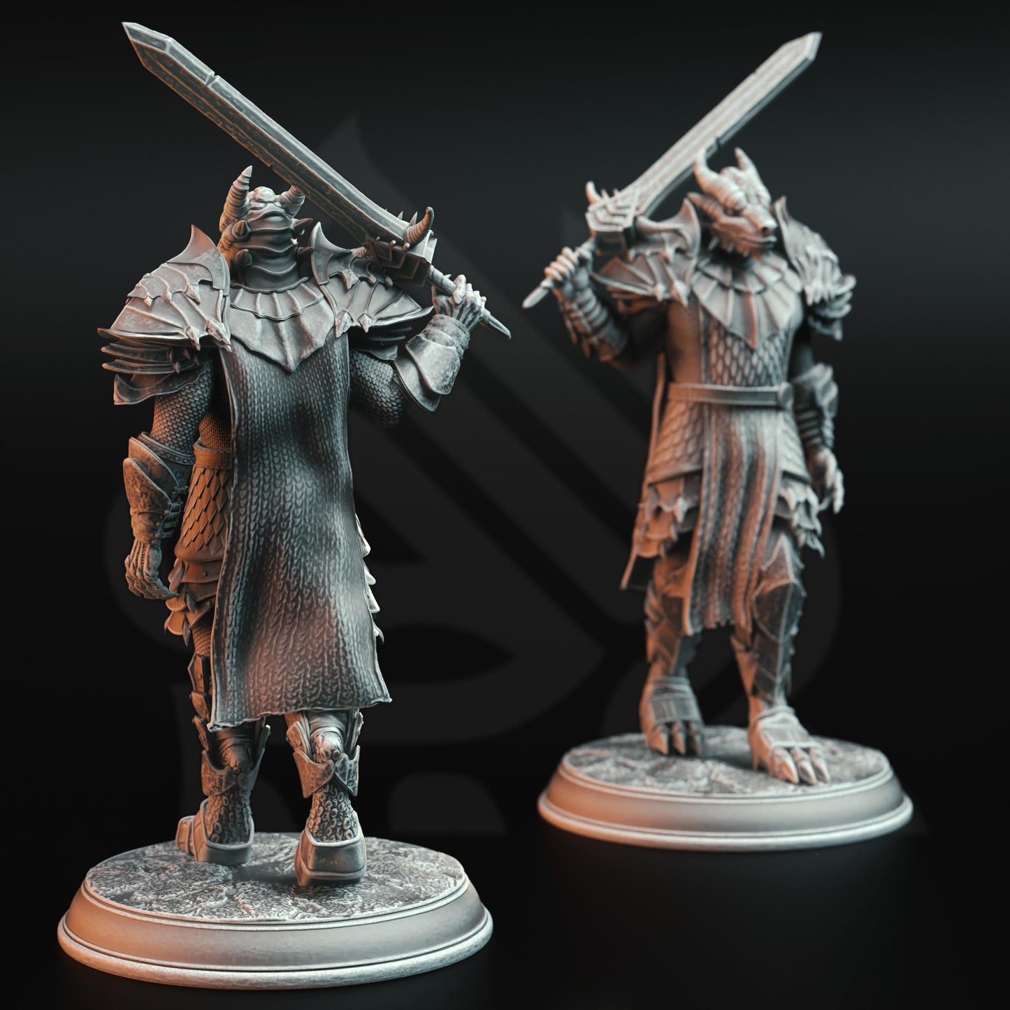 Dragonborn Warriors - Dragon Knight Squad (Bundle) - 3D Printed Tabletop Figure for Dungeons & Dragons, DnD, Pathfinder RPGs, TTRPG