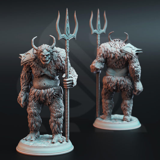 Snow Troll Trident (Huge) - 3D Printed Tabletop Figure for Dungeons & Dragons, DnD, Pathfinder RPGs, TTRPG