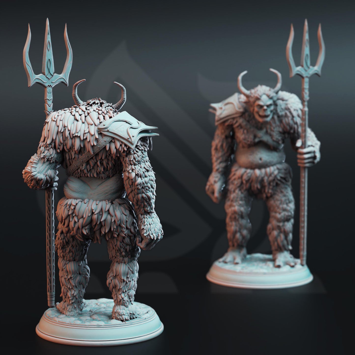 Snow Troll Trident (Huge) - 3D Printed Tabletop Figure for Dungeons & Dragons, DnD, Pathfinder RPGs, TTRPG