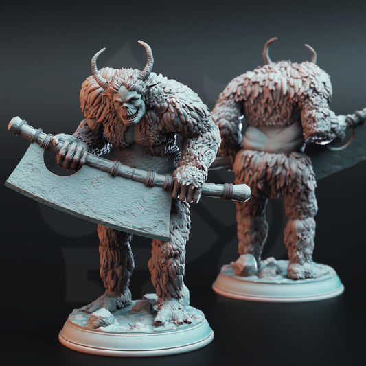 Snow Troll Cleaver (Huge) - 3D Printed Tabletop Figure for Dungeons & Dragons, DnD, Pathfinder RPGs, TTRPG