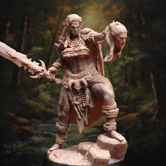 Hobgoblin Barbarian Queen - Brakaza (Medium) - 3D Printed Tabletop Figure for Dungeons & Dragons, DnD, Pathfinder RPGs, TTRPG