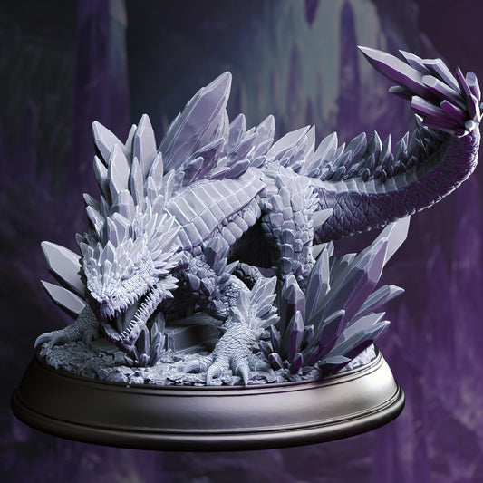 Crystal Lizard - Salansi (Large) - 3D Printed Tabletop Figure for Dungeons & Dragons, DnD, Pathfinder RPGs, TTRPG