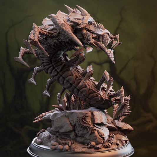 Eldritch Centipede Abomination - Monarch Conrad (Huge) - 3D Printed Tabletop Figure for Dungeons & Dragons, DnD, Pathfinder RPGs, TTRPG