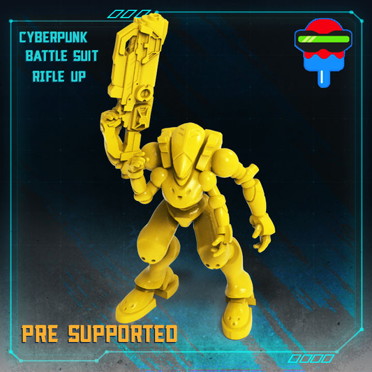 Cyberpunk Battle Suit Rifle Up