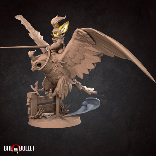 Kennet, The Flying Jouster (Large) - Tabletop Figure for Dungeons & Dragons, DnD, Pathfinder RPGs, TTRPG