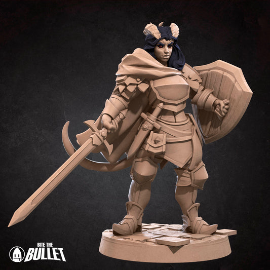 Tiefling Paladin (Medium) - Tabletop Figure for Dungeons & Dragons, DnD, Pathfinder RPGs, TTRPG