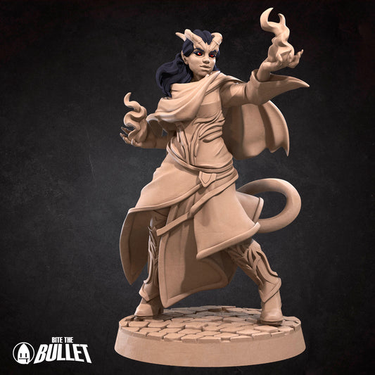 Tiefling Sorceress (Medium) - Tabletop Figure for Dungeons & Dragons, DnD, Pathfinder RPGs, TTRPG